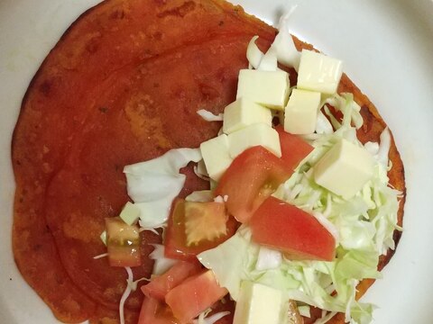 トマトのポタージュの素で作るトルティーヤ風サンド